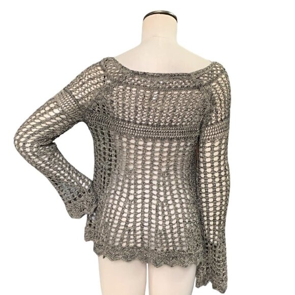 Free People Annabelle Crochet Pullover Top Beach Cover-up Sz S #136B - Picture 6 of 10